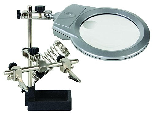 VELLEMAN VTHH3 HELPING HAND WITH MAGNIFIER, LED LIGHT AND SOLDERING STAND by Velleman