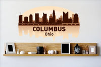 Decals - Columbus Ohio OH Skyline City View Beautiful Scene Landmarks, Buildings & Water Picture Art Mural - Size 24 Inches X 48 Inches - Vinyl Wall Sticker - 22 Colors Available