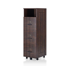Load image into Gallery viewer, Furniture of America Thelo Industrial Wood Filing Cabinet in Vintage Walnut
