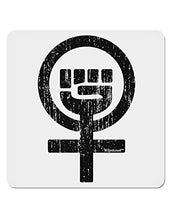 Load image into Gallery viewer, TOOLOUD Distressed Feminism Symbol 4x4 Square Sticker - 4 Pack
