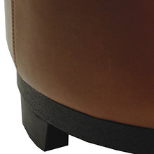 Load image into Gallery viewer, Safavieh Hudson Collection Chloe Leather Single Tray Round Storage Ottoman, Saddle
