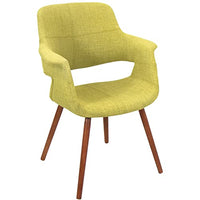 WOYBR Bent Wood, Woven Fabric Vintage Flair Chair, Green