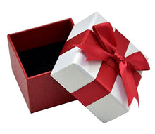 Load image into Gallery viewer, Paialco Jewelry Package Paper Gift Box Red Ribbon Bow-Knot 2 1/4-Inch by 2 1/4-Inch
