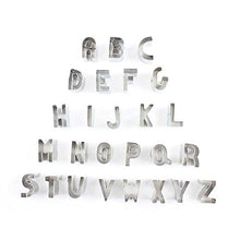 Load image into Gallery viewer, 12 Pieces Biscuit Cookie Cutter 26 Little Letters A Set Metal Jelly Gingerbread Molds
