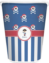Load image into Gallery viewer, RNK Shops Blue Pirate Waste Basket - Single Sided (White) (Personalized)
