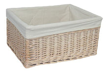 Load image into Gallery viewer, Red Hamper Extra Large White Lined Storage Wicker Basket, x 18/20, Brown
