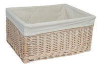 Red Hamper Extra Large White Lined Storage Wicker Basket, x 18/20, Brown