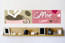 Load image into Gallery viewer, Decals - Coffee Lover Hearts Pink Drink Cup Bedroom Bathroom Living Room Picture Art Mural - Size 20 Inches X 80 Inches - Vinyl Wall Sticker - 22 Colors Available

