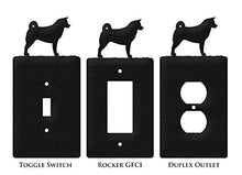 Load image into Gallery viewer, SWEN Products Akita Metal Wall Plate Cover (Single Outlet, Black)
