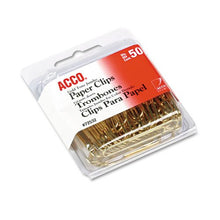 Load image into Gallery viewer, Paper Clips, Wire, Jumbo, 1-3/4&quot;, Gold Tone, 50/Box
