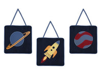 Planet Saturn Rocket Ship Wall Hanging Accessories for Space Galaxy Bedding Set