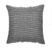 Royal Ripples Grey Throw Pillow Covers 18 x 18 100% Pure Linen.
