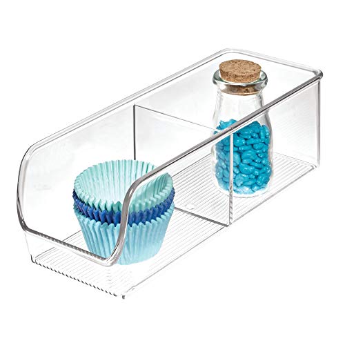 InterDesign Linus Kitchen, Pantry, Refrigerator, Freezer Storage Container-Divided 2 Compartment, Clear