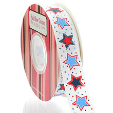 Load image into Gallery viewer, 7/8&quot; RWB Stars and Dots Grosgrain Ribbon 100yd
