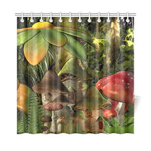 Load image into Gallery viewer, CTIGERS Shower Curtain for Kids The Mushroom Houses Fairy Tale World Polyester Fabric Bathroom Decoration 72 x 72 Inch
