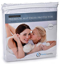 Load image into Gallery viewer, Handy Laundry Twin Mattress Protector - Waterproof, Breathable, Blocks Allergens, Smooth Soft Cotton Terry Cover. The Premium Mattress Protector Will Surely Increase The Life of Your Mattress. (Twin)
