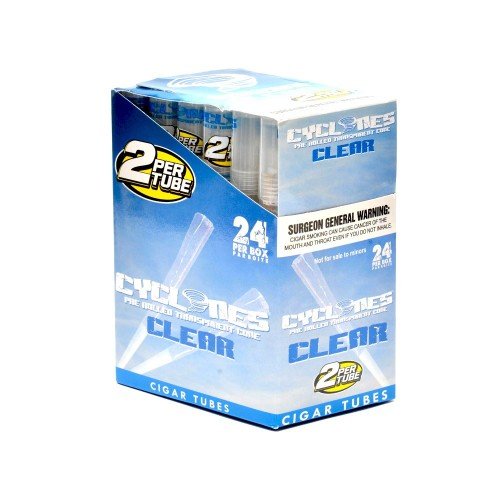 CYCLONES PRE Rolled Cones Clear UNFLAVORED Flavor Pack of 24