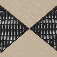 Load image into Gallery viewer, IncStores 1/2 Inch Thick Grid-Loc Interlocking Garage Floor Tiles | Plastic Floor Tiles for a Stronger and Safer Garage, Workshop, Shed, or Trailer | Vented, Sahara Sand, 24 Pack
