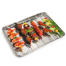 Load image into Gallery viewer, Baking Sheet with Cooling Rack Set (2 Pans + 2 Racks), Yododo Stainless Steel Baking Pan Cookie Sheet Cookie Pan with Rack, Size 16 x 12 x 1 Inch, Mirror Finish &amp; Non Toxic &amp; Heavy Duty &amp; Easy Clean
