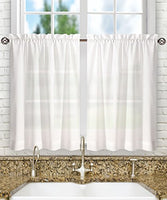 Ellis Curtain Stacey 56-by-36 Inch Tailored Tier Pair Curtains, White, 56x36