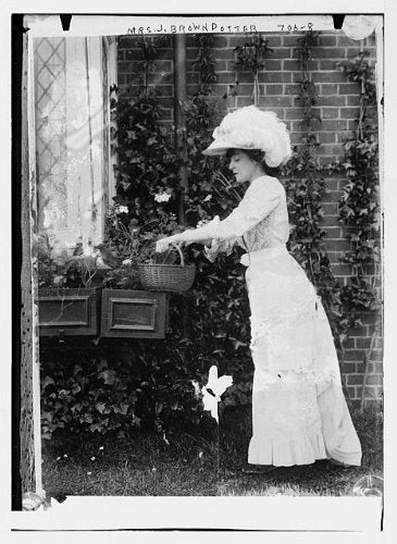 HistoricalFindings Photo: Mrs. J. Brown Potter,with Basket at Window Garden,December 1908