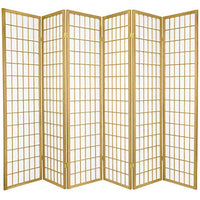Oriental Furniture 6 ft. Tall Window Pane - Special Edition - Gold - 6 Panels