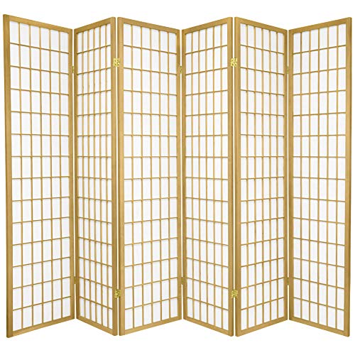 Oriental Furniture 6 ft. Tall Window Pane - Special Edition - Gold - 6 Panels