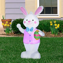 Load image into Gallery viewer, Gemmy Easter Bunny Holding Easter Egg Airblown Inflatable Easter Rabbit
