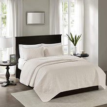 Load image into Gallery viewer, Madison Park Quebec Coverlet Quilted Cotton Fill Mini Set, King/Cal King, Ivory

