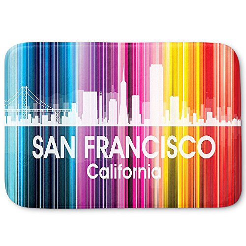 DiaNoche Designs Memory Foam Bath or Kitchen Mats by Angelina Vick - City II San Francisco California, Large 36 x 24 in