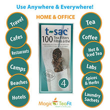 Load image into Gallery viewer, Modern Tea Filter Bags, Disposable Tea Infuser, Size 4, Set of 300 Filters - 3 Boxes - Heat Sealable, Natural, Easy to Use Anywhere, No Cleanup  Perfect for Teas, Coffee &amp; Herbs - from Magic Teafit
