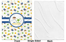 Load image into Gallery viewer, RNK Shops Boy&#39;s Space Themed Minky Blanket - Twin/Full - 80&quot;x60&quot; - Single Sided (Personalized)

