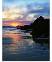 GREATBIGCANVAS Entitled Sunset and Clouds Over Crescent Beach Poster Print, 44