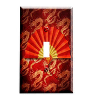 Asian Fan and Dragons Switchplate - Switch Plate Cover