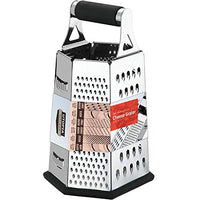 Utopia Kitchen Cheese Grater for Kitchen Stainless Steel 6-Sides - Easy to Use and Non-Slip Base