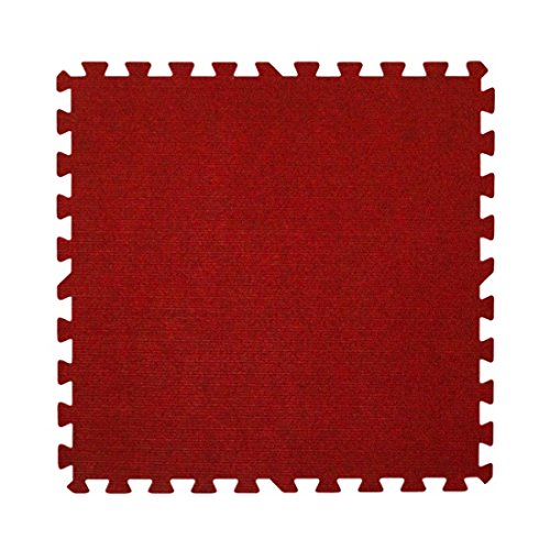 Get Rung Carpet Topped Mat with Interlocking Foam Tiles. Great Alternative to Rolled Carpet . Excellent for Trade Show, Basement or As a Carpet Replacement Mat. (RED, 100SQFT)