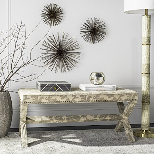 Safavieh Mercer Collection Melanie Bench, Taupe and Beige