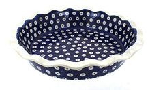 Load image into Gallery viewer, Blue Rose Polish Pottery Dots Pie Plate
