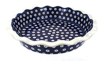 Blue Rose Polish Pottery Dots Pie Plate