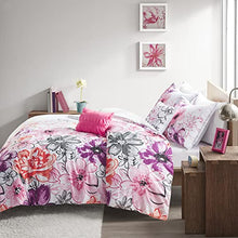 Load image into Gallery viewer, Intelligent Design Comforter Set Vibrant Floral Design, Teen Bedding for Girls Bedroom, Mathcing Sham, Decorative Pillow, Twin/Twin X-Large, Olivia Pink 4 Piece (ID10-166)
