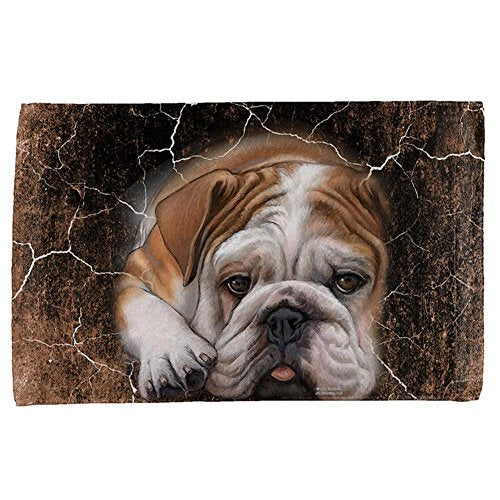 Old Glory English Bulldog Live Forever All Over Hand Towel Multi Standard One Size