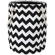 Load image into Gallery viewer, Modern Littles Standing, Folding Laundry Basket, Black Chevron - Collapsible Bin for Toys - Bedroom Organizer - Foldable Bin with Large Capacity. Adult and Kids Kids Room Dcor
