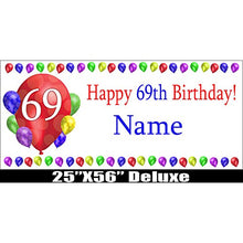 Load image into Gallery viewer, 69TH Birthday Balloon Blast Deluxe Customizable Banner by Partypro
