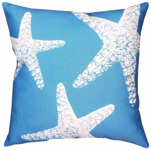 Manual Climaweave Indoor/Outdoor Square Decorative Throw Pillow, 18-Inch, Nautical Nonsense Starfish