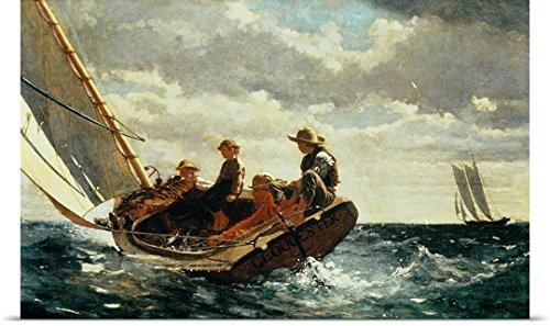 GREATBIGCANVAS Entitled Breezing Up 1873-76 Oil on Canvas Poster Print, 60