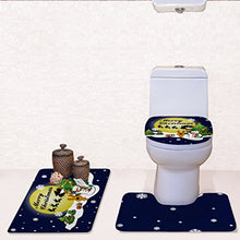 Load image into Gallery viewer, Dellukee Light Weight 3 Pieces Bath Rug Set Christmas Pattern U Shaped Toilet Lid Bathroom Floor Mat Cover Pads for Home Decoration
