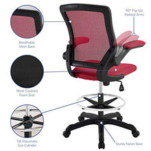Load image into Gallery viewer, Modway MO-EEI-1423-RED Reception Desk Flip-Up Arm Drafting Chair in Red
