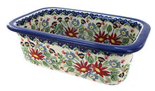 Load image into Gallery viewer, Blue Rose Polish Pottery Jungle Bouquet Loaf Baker
