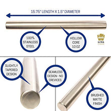 Load image into Gallery viewer, Professional French Rolling Pin for Baking - 15.75&quot; Smooth Stainless Steel Metal has Tapered Design Best for Fondant, Pie Crust, Cookie, Pastry, Pasta, Pizza Dough - Chef Baker Roller by Ultra Cuisine

