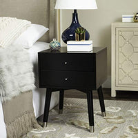 Safavieh Home Collection Lyla Mid Century Retro Black and Silver Nightstand